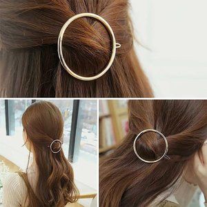 Circle Hair Clip Gold Hairpin Clip Vintage Hollow Circle Head Clip Accessory